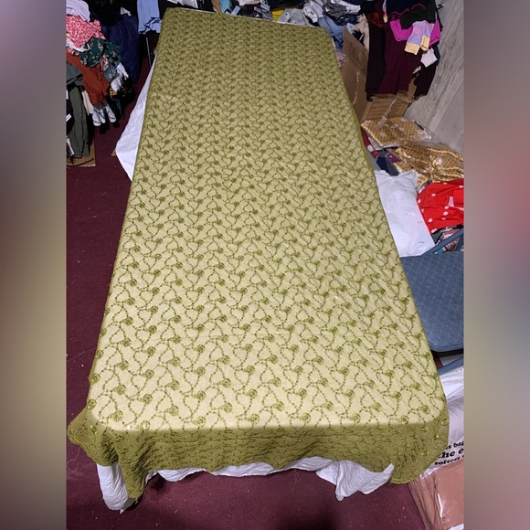 Set of 3 Vintage Embroidered Dupattas, Shades of Green with lots of bling, GUC - Picture 2 of 16